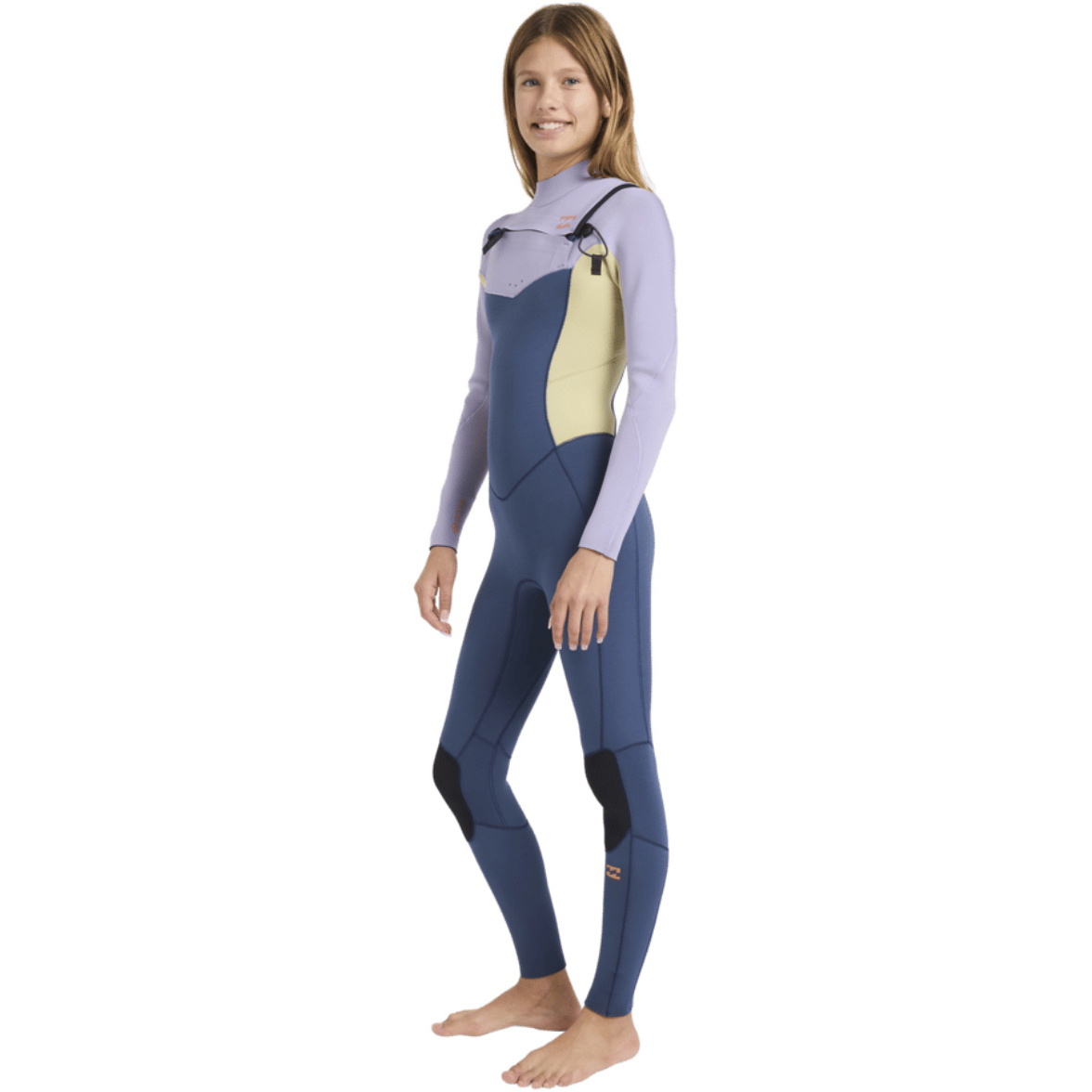 2026 Billabong Junior Synergy Natural 4/3mm Chest Zip Wetsuit 24RW193504 - Stormy Blue